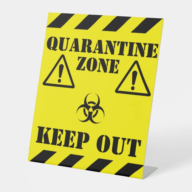 Quarantänezone Sockelschild (Vorderseite)