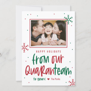Quaranteam EDITABLE COLOR Holiday Foto Card Feiertagskarte