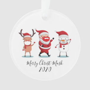 Quarantine 2020 Merry Christmask Script Weihnachte Ornament