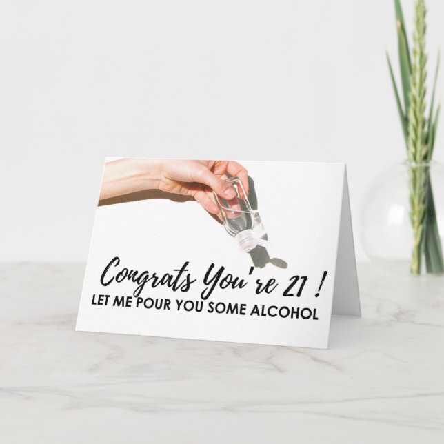Quarantine 21 Birthday Card Funny Hand Sanitizer Karte (Vorderseite)