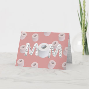 Quarantine Blush Mother's Day Card Funny Karte