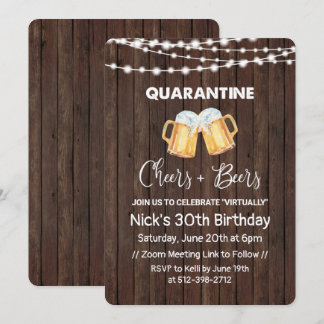 Quarantine Cheers and Bers Birthday Einladung