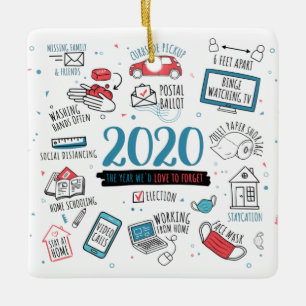 Quarantine Christmas Funny 2020 Commemorative Keramikornament