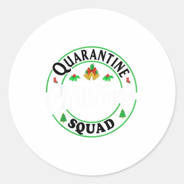 Quarantine Christmas Squad Matching Family Holiday Runder Aufkleber (Vorderseite)