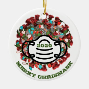 Quarantine Christmas Tree 2020 Lit Covid Pathogen Keramik Ornament