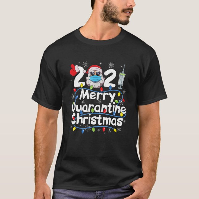 Quarantine Matching Family Xmas Pajama Merry Chris T-Shirt (Vorderseite)