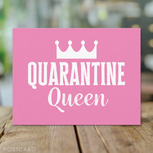 Quarantine Queen 2020 Pink Girly Virus Postkarte