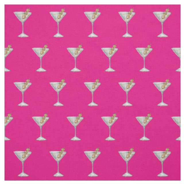 Quarantini Cocktail Muster Maske Hot Pink Stoff (Muster)