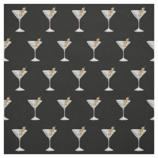 Quarantini Cocktail Muster Maske Schwarz Stoff (Muster)