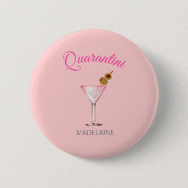 Quarantini Personal Cocktail Glass Pink Button