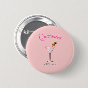Quarantini Personal Cocktail Glass Pink Button