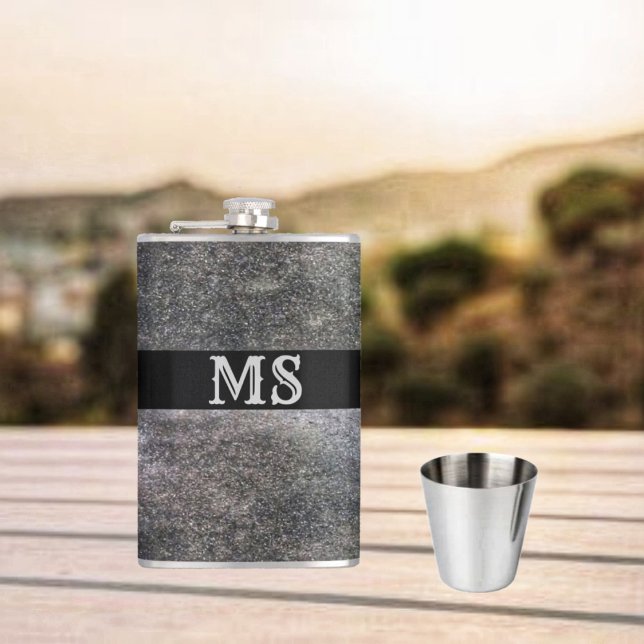 Quarry Stone Flachmann (This Quarry Stone Flask, is personalized, and displays a rustic design!)