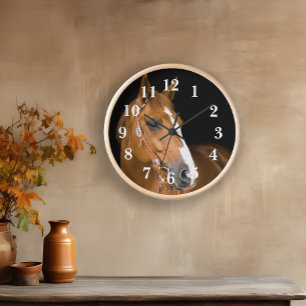 Quarter Horse Foto Braun Weiß Nummeriert  Uhr