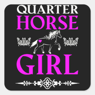 Quarter Horse Girl Quadratischer Aufkleber