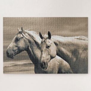 Quarter Horses On Canadian Prairie Puzzle