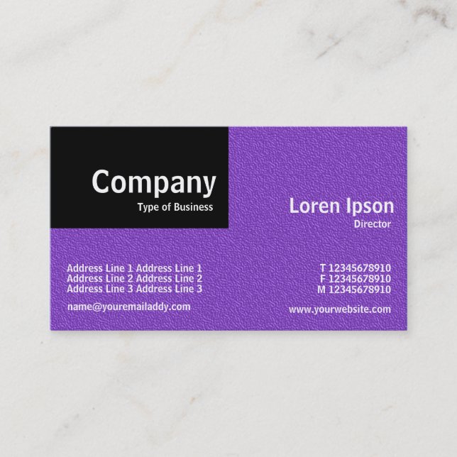 Quarter Patch - Violet mit Embossed Textur Visitenkarte (Vorderseite)