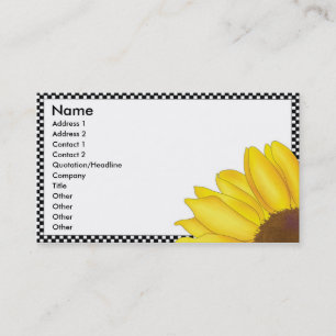 Quarter Sunflower Business Card - Horizontal Visitenkarte