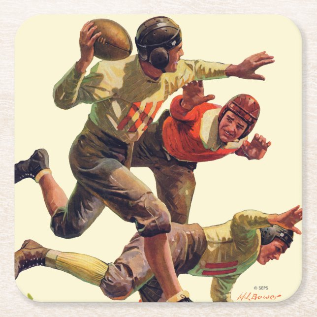 Quarterback-Durchlauf Rechteckiger Pappuntersetzer (Vorderseite)