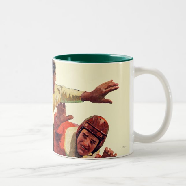 Quarterback-Durchlauf Zweifarbige Tasse (Rechts)