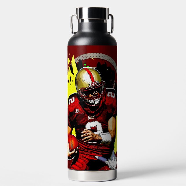 Quarterback Football Player läuft Trinkflasche (Vorderseite)