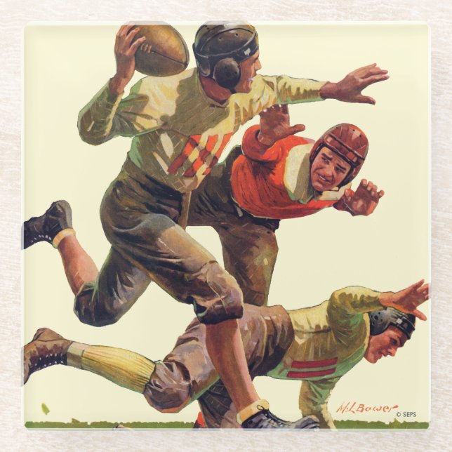 Quarterback-Pass Glasuntersetzer (Vorderseite)