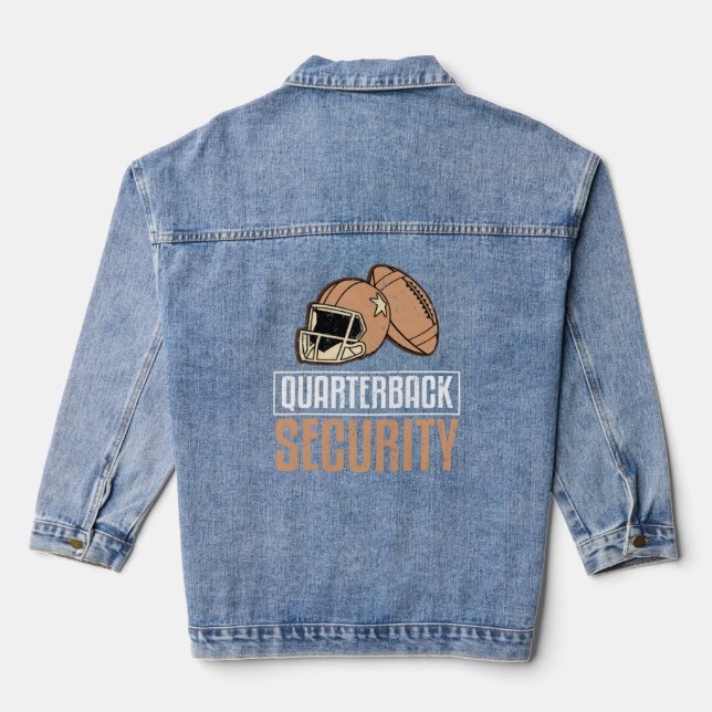 Quarterback Security Football Enthusiasten Jeansjacke (Rückseite)