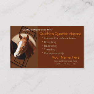 Quarterhorse-u. Colt-Geschäft Cards-1-customize Visitenkarte