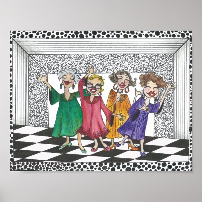 Quartett Darstellender Gals in all ihrer Herrlichk Poster (Vorne)