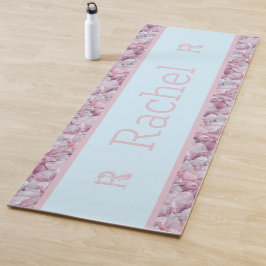 Quartz Blue Pink Moderne Elegante einfache Monogra Yogamatte