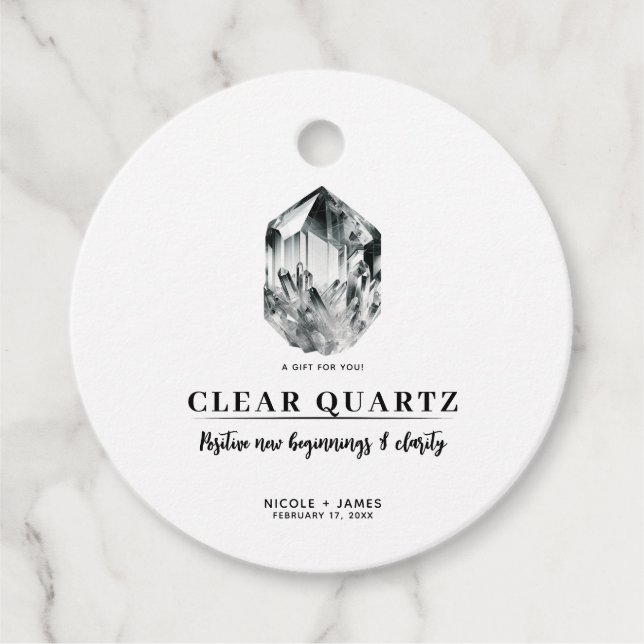Quartz-Crystal Beginns & Clarity Wedding Geschenkanhänger (Vorderseite)
