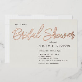 Quartz Minimalistisch Script Brautparty Rose Gold Folieneinladung