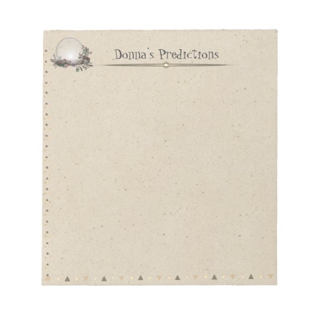 Quarz Crystal Ball Vintag Paper Personal Notizblock (Vorderseite)