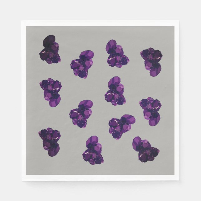 Quarz Lila Amethyst Paper Napkin Serviette (Vorderseite)