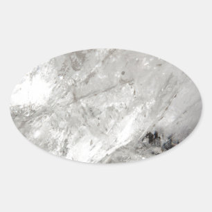 Quarzglas Zen Liebe Heilstein Glitzern Ovaler Aufkleber