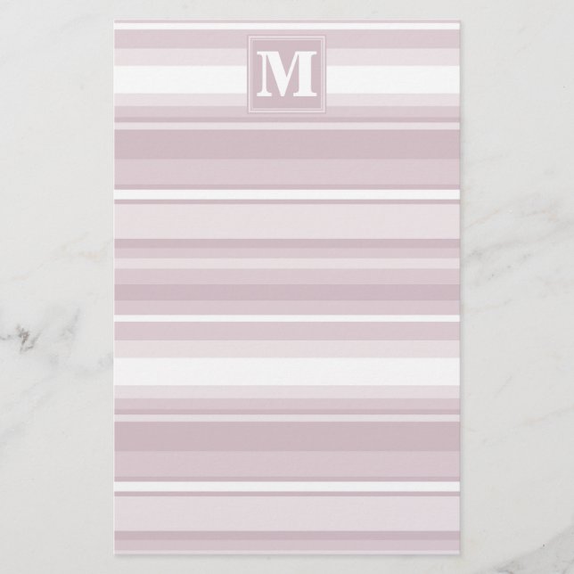 Quarzstreifen der Monogramm-Rose Briefpapier (Vorderseite)