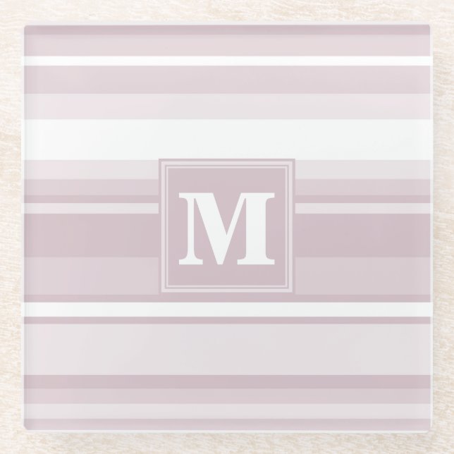Quarzstreifen der Monogramm-Rose Glasuntersetzer (Vorderseite)