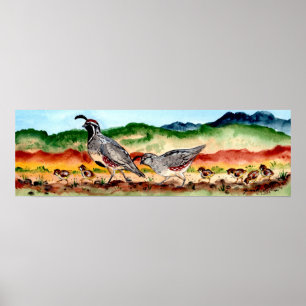 Quasenfamilie mit Peeps Southwestern Art Poster