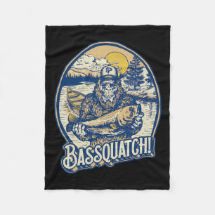 Quatch! B Fischer Sasquatch Funny Bigfoot Fishi Fleecedecke