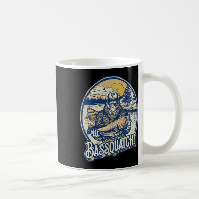 Quatch! B Fischer Sasquatch Funny Bigfoot Fishi Kaffeetasse (Rechts)
