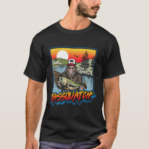Quatch! Funny B Fischerei Sasquatch Retro 80er Fis T-Shirt
