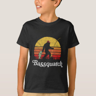 Quatch! Funny Bigfoot Fischen Outdoor Retro T-Shirt