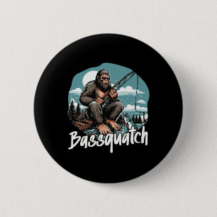 Quatch! Funny Fishing Outdoor Retro Fisherman Gif Button