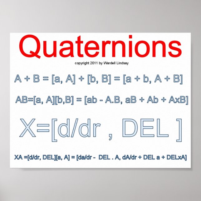 Quaternion Mathematics Poster (Vorne)