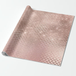Quatrefoil Glam Pink Rose Gold Blush Bridpark Geschenkpapier