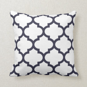 Quatrefoil Kissen - Marine-Blau