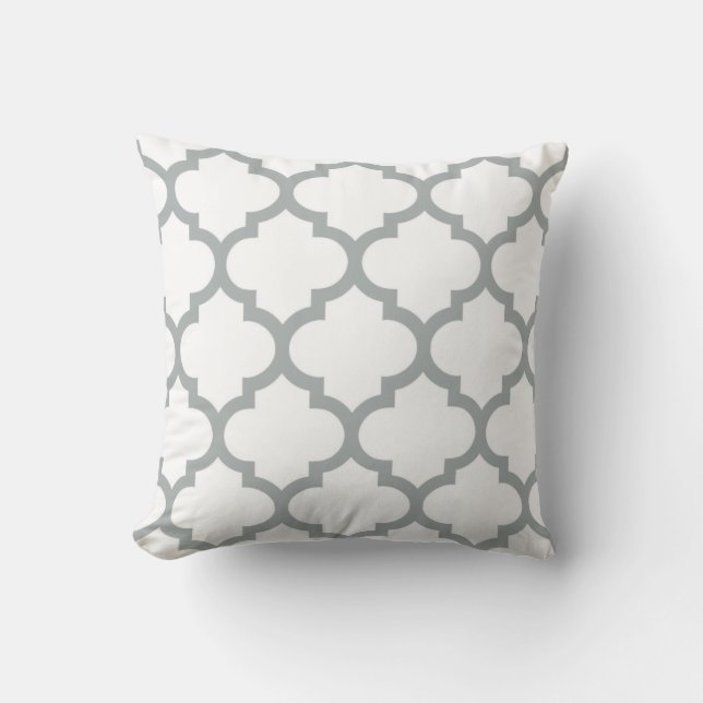Quatrefoil Kissen - Paloma-Grau (Vorderseite)