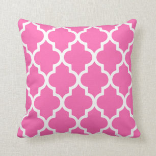 Quatrefoil Kissen/Pink Kissen