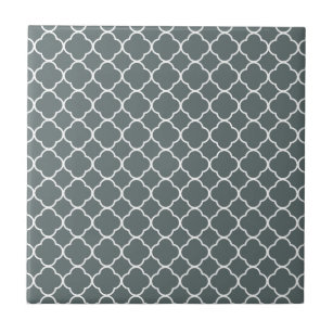 Quatrefoil Klee-Muster: Grau Fliese