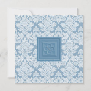 Quatrefoil Kreuz u. blaue Einladung