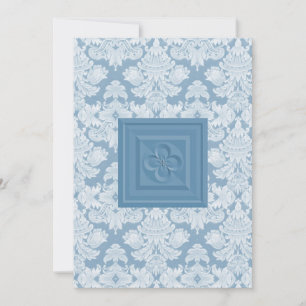 Quatrefoil Kreuz u. blaue Einladung